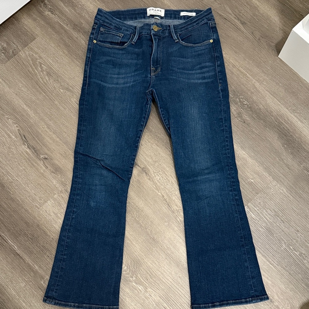 Frame Le Crop Mini Boot Jeans Dark Blue Women's Jeans